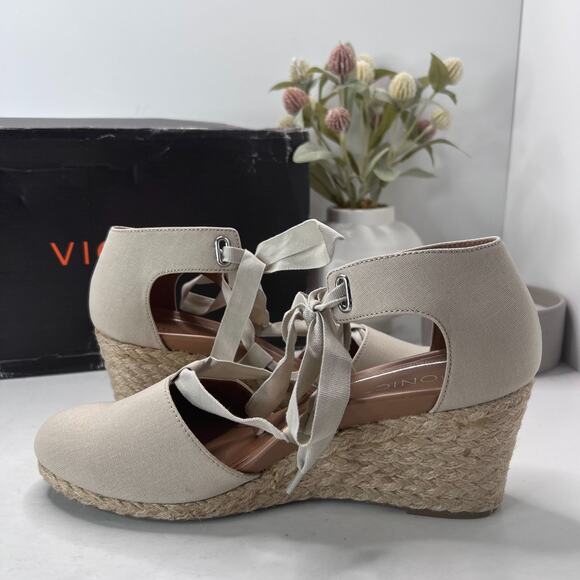 Vionic Kaitlyn Canvas Wedge Heels Beige 15261294 Women's 11 Medium NWB FLAW - Picture 6 of 12